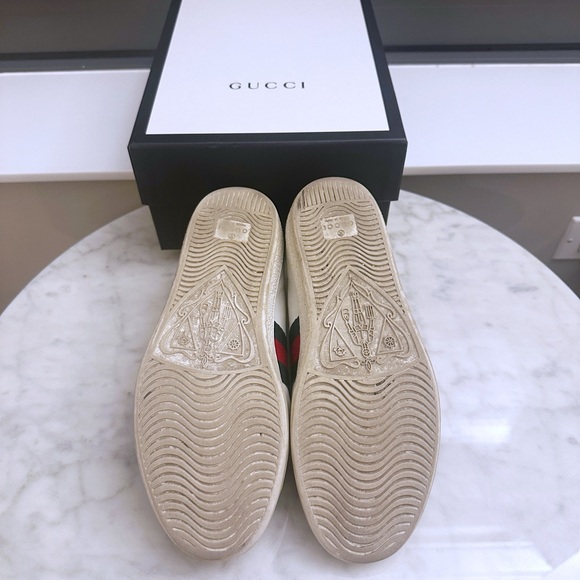 Gucci Leather Ace Floral Embroidered Sneakers 36 - Picture 5 of 5